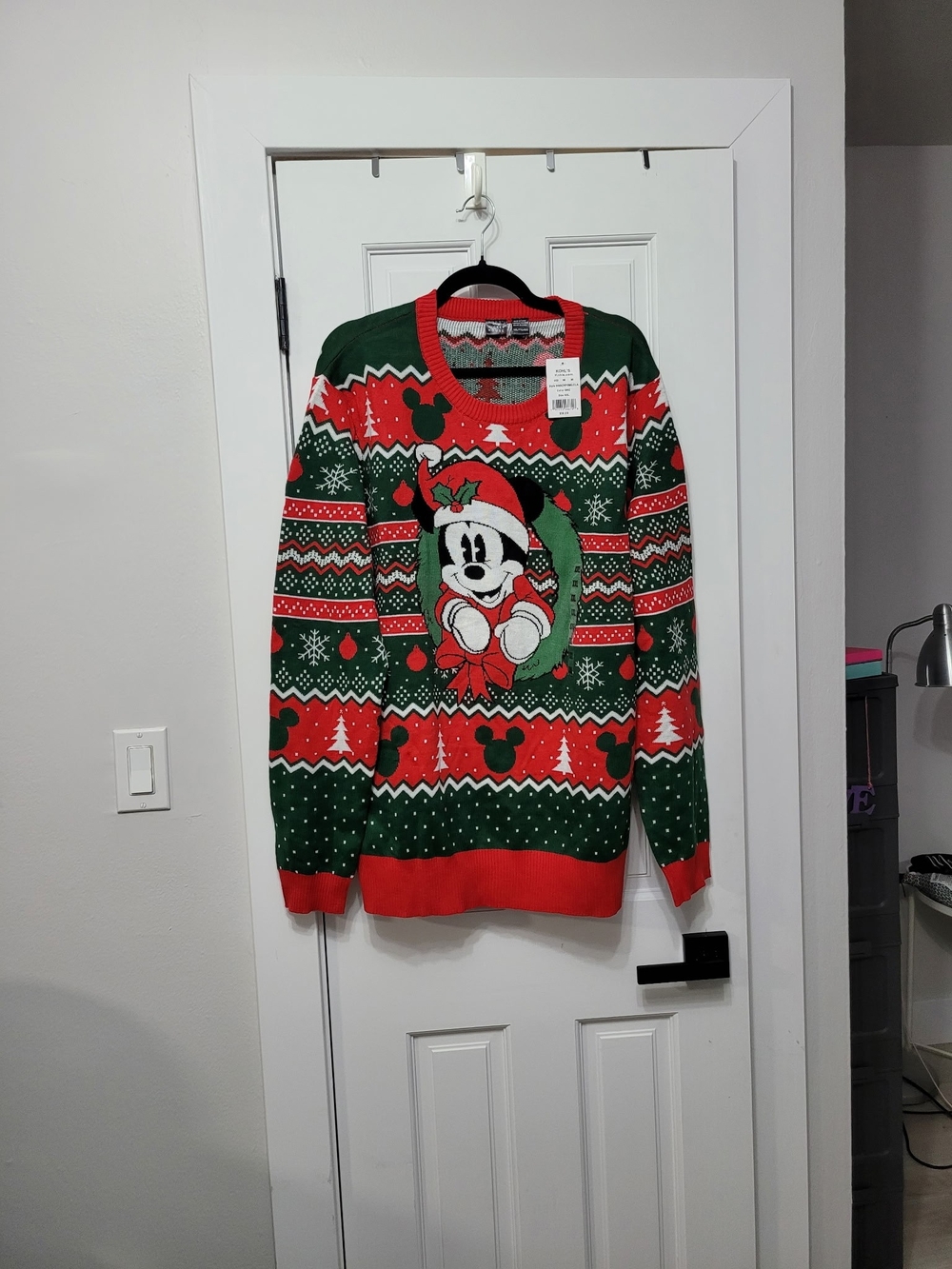 Mickey Mouse Holiday Knit Sweater - Red & Green